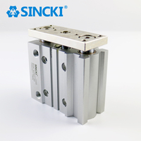 Cylindre pneumatique guidé à trois axes SINCKI MGPM12, course de 30 mm, compact, double action, haute rigidité