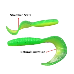เหยื่อปลอมแบบนิ่มหางงอ 20 ชิ้น/ถุง ขนาด 4.5 ซม. 5.5 ซม. หางเดี่ยวแบบมีเกลียว สำหรับตก<span class=keywords><strong>ปลา</strong></span>แบสและ<span class=keywords><strong>ปลา</strong></span>แมนดาริน - Product Image 3