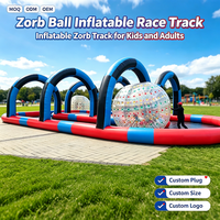 Piste de course gonflable Zorb Ball avec arène, location commerciale extérieure pour fêtes, taille personnalisée, logo OEM