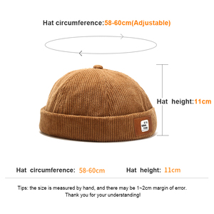 Wholesale Autumn Winter Classic Fashion Corduroy Hip Hop <b>Hat</b> Skull Cap Adjustable 6panel <b>Warm</b> <b>Hat</b> for Women Men - Product Image 2