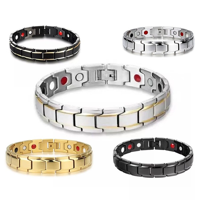 Fashion Couple Bracelet Detachable Stainless Steel Bracelet Punk Jewelry Health Magnetic Therapy Bracelet for Women Men