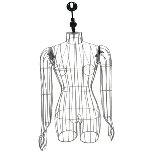 Clothing Display Metal Iron Female Mannequin Torso Upper Body Wire Dress Form Dummy Hanging for Underwear Bikini Display