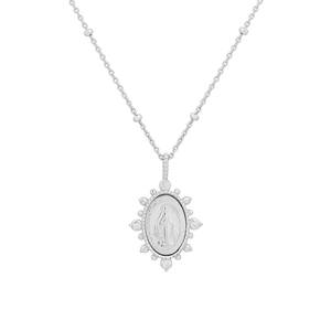 Collar Nuestra Señora Aparecida, Joyería Religiosa de Plata, Colgante de la Virgen María, Plata de Ley 925, Collar de Joyería con Circonitas para Mujer - Product Image 6