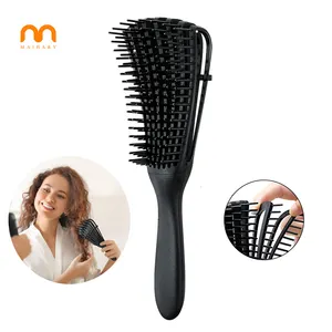 Professional women afro detangling hair comb brush custom logo black barber hair combs salon brushes