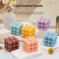 Bougie en cire de soja sphérique, bougie aromathérapeutique Magic Cube, cadeau décoratif fait main pour mariage, anniversaire, décoration intérieure, naturelle