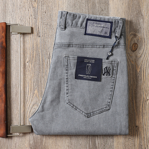 Pantaloni Casual da Uomo di Lusso Leggero, Color Caffè, Gamba Dritta, alla Moda, a Vita Media, per Business - Product Image 3