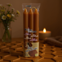 Bougies d'aromathérapie parfumées marron, lot de 3, coniques classiques, parfum DESSERT, en cire d'abeille, fabriquées en Espagne, pour la décoration intérieure