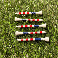 Tees de golf en bambou imprimés à rayures colorées avec accessoires de golf avec logo personnalisé