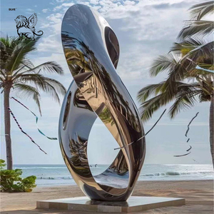 Sculpture abstraite en acier inoxydable, grande statue ronde en métal pour la décoration de jardins, centres commerciaux et <span class=keywords><strong>parcs</strong></span>, taille personnalisée BLVE - Product Image 5