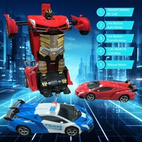 AiJH Voiture télécommandée transformable 1/18, rotation à 360 degrés, jouets de voiture, lumière LED cool, voiture transformable RC