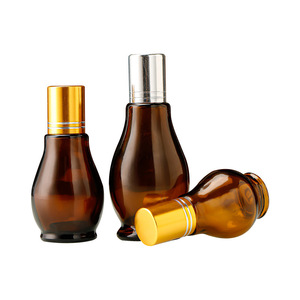 Flacon roll-on d'huile essentielle créatif en forme de gourde avec bouchons dorés et argentés, distributeur portable d'aromathérapie et de massage - Product Image 2