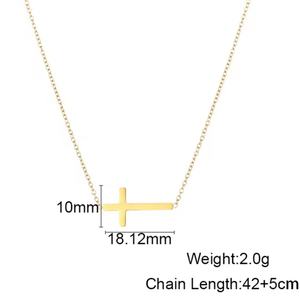 Collar con Colgante de Cruz Delicado de Acero Inoxidable con Cadena Fina Chapada en Oro de 18k, Resistente a la Decoloración, para Hombres y Mujeres - Product Image 3