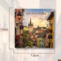 Magnet Kulkas Keramik Eropa Rumania, Suvenir Turis, Dekorasi, Kerajinan Tangan