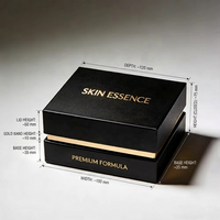 Boîte à épaule personnalisable avec logo, noire mate, conteneur rigide premium avec col doré pour emballage en vrac de soins de la peau, essences et parfums