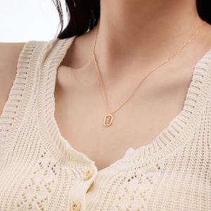 Dylam 5A Cubic Zirconia A-Z Alphabet Pendant <b>Necklaces</b> Charms Women <b>Initial</b> Letter Link Chain <b>Necklace</b> 2 Colors 45cm New Design - Product Image 3