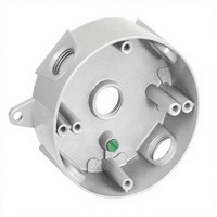 Boîtier de sortie électrique rond en aluminium étanche aux intempéries, 5 trous de 1/2 pouce, gris homologué