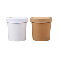 Vente en gros Boîte à lunch en papier à emporter de qualité alimentaire 4 6 8 16Oz Récipient pour soupe chaude en papier PE bols à salade avec couvercle en papier couvercle en PP