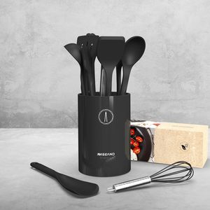 Secano <b>Silicone</b> 11-Piece Cooking Utensils Set Nonstick Kitchen <b>Tools</b> Spatulas Spoons Whisk Tongs Dishwasher Safe Food Grade BPA - Product Image 5