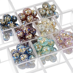 Perles rondes en résine plastique Heidi Galaxy à trou traversant, accessoires de <span class=keywords><strong>bijoux</strong></span> faits à la main, matériaux pour chaînes de téléphone, vente en gros - Product Image 1