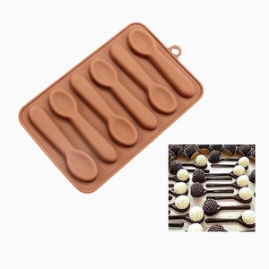 6 Cavity Spoons Lollipop Chocolate Mold DIY Candy Pudding Cake <b>Baking</b> Mold - Product Image 5