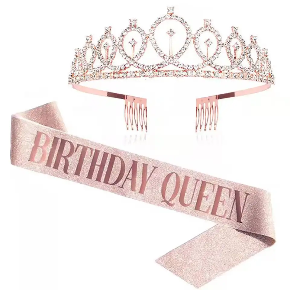 Woman Girl Happy Birthday Headband Factory Sales Birthday Queen Crown Hair Accessories