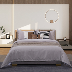 Ropa de <span class=keywords><strong>cama</strong></span> suave de lujo ligera de estilo italiano y juego de café de varias piezas Sala de exposiciones tejida de gama alta Muebles de habitación modelo - Product Image 1