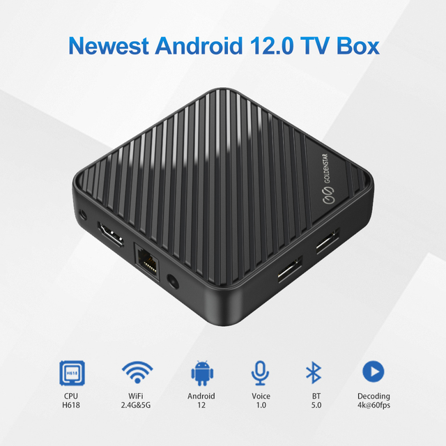 Allwinner H618 Android 12 TV Box with OTA, 4GB RAM 32GB ROM, WiFi 6 Dual Band 2.4G/5G, G31 GPU 4K Support