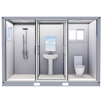 Cabina WC Prefabbricata Modulare CE per Uso Intensivo, Bagno Mobile Integrato con WC e Lavandino, Ideale per Servizi Igienici Esterni