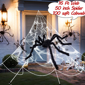 Halloween Spider Web Spider Silk Cotton Simulation of a Large Spider Scene Decoration Props Halloween Decorations - Product Image 4