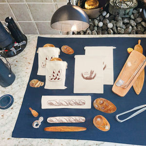 Sac fourre-tout réutilisable en toile écologique pour le pain fait maison, avec fermeture à bandoulière et longues poignées, marque XA - Product Image 3