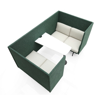 Canapé modulaire insonorisé à dossier haut avec table pour bureau ouvert