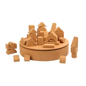 Natural Environmental Protection Safety Cork Material Kids Building Blocks Sets Bricks Construct Toy