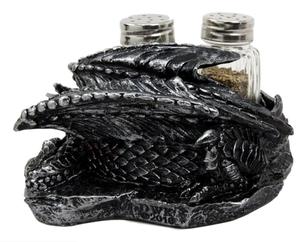 Ensemble shakers et poivre en verre, <span class=keywords><strong>Dragon</strong></span> endormissant, avec support décoratif, figurines pour décor de cuisine médiéval - Product Image 2