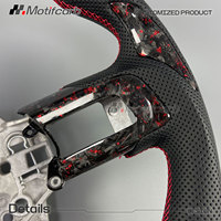 Volant personnalisé en fibre de carbone forgée rouge avec LED pour Ford Mustang S550 GT Shelby 350 500 Coupé 2015-2023