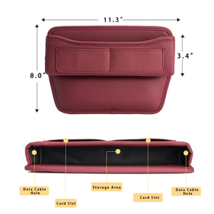 Boîte de rangement pour cartes en cuir PU de qualité supérieure pour voiture, boîte de rangement pour l'espace entre les sièges de voiture, accessoire intérieur multifonctionnel pour combler les espaces - Product Image 3