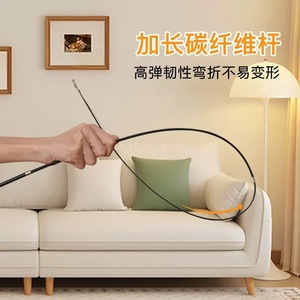Jouet pour chat extensible avec fil d'acier et plumes, 1,8 m extra long, auto-amusant, résistant aux morsures, avec clochette, jouet pour chat - Product Image 1