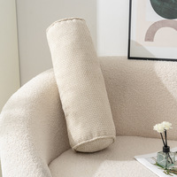 Coussin cylindrique en chenille ergonomique pour le soutien du cou, coussin décoratif pour canapé, housse amovible