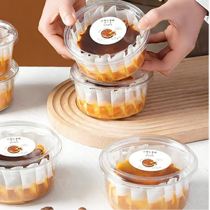 <span class=keywords><strong>PET</strong></span>-Kunststoff Kuchenverpackungsbox Lebensmittelechter Transparenter Lebensmittelbehälter Runde Salatverpackungsbox mit Klappdeckel - Product Image 2