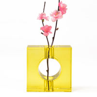 Vases de table en cristal de style antique, décoration d'intérieur, jardin et bureau, jaune vintage, contemporain