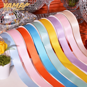 야마 리본 스톡 밝은 색상 1 인치 25mm 양면 새틴 리본 롤 100 야드 - Product Image 1