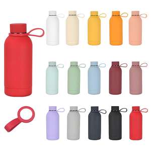 กระติกน้ำเหล็กเก็บความร้อนสุญญากาศสองชั้นสีระบบสัมผัสนุ่มขนาด350มล. 500มล. กระติกน้ำกีฬาปราศจากสาร BPA - Product Image 1