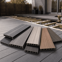 Planches de terrasse en WPC à faible entretien, sans peinture, revêtement de sol composite pour extérieur, pour jardin, patio, villa, usage professionnel