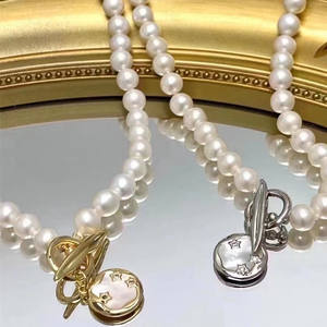 Collar de Perlas de Agua Dulce Naturales Dobles para Mujer, Nuevo Diseño de Lujo Ligero y Versátil, Cadena para Clavícula, Colgante Fino - Product Image 3