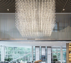 Bất thường hiện đại lớn Led Vuông Sao Đèn chùm trong nhà ánh sáng mặt dây chuyền cho sảnh khách sạn Trần kích thước trung treo bán buôn - Product Image 3