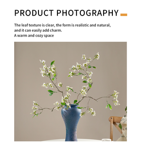 Plante Artificielle en Soie Promise : Branche <span class=keywords><strong>de</strong></span> Chrysanthème Sauvage, Bégonia, Arbre Fleuri, Faite à la Main, en Pot sur Pied pour Aménagement Intérieur - Product Image 4