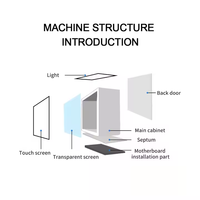 Boîte interactive d'animation vidéo holographique 3D de 55 pouces pour l'extérieur, écran tactile holographique OEM, vitrine transparente LCD, Holobox