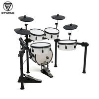 Kit de Batterie Électronique Hybride Portable de Haute Qualité E-Force Music Série F30, Instrument de Musique Électronique en Métal Durable