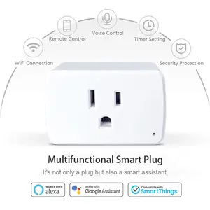 15A US Standard Weiß WiFi Wireless Mini Smart Plug Socket Arbeiten mit Alexa und Google Home und TUYA APP Controls