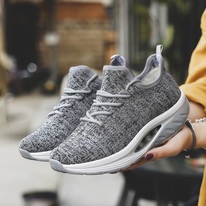 Chaussures de course et de marche pour femmes, style jogger, à plateforme rehaussante, avec coussin d'air, en tissu extensible et maille respirante, basses, pour l'été - Product Image 5