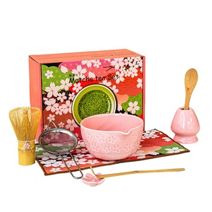 Nuevo Juego de Matcha de Porcelana Estilo Japandi Ecológico de Grado Alimenticio con Diseño de Flor de Cerezo Japonés, Tazón de Matcha de Cerámica Premium - Product Image 1